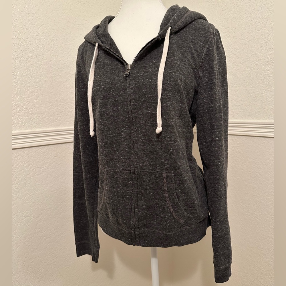 American Eagle Women’s Charcoal Grey Zip-Up Hoodie – Cozy Lightweight - Picture 3 of 7